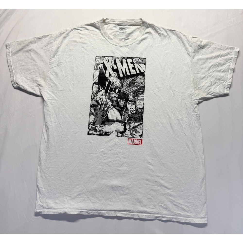 Mad Engine Marvel T Shirt Men 2XL White Jim Lee Comic Cover Art Wolverine Cotton